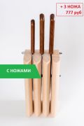 Подставка для ножей краун, queen size , сосна для 3х ножей фотография
